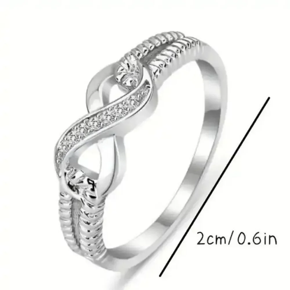Infinity Silver Plated Diamond Ring